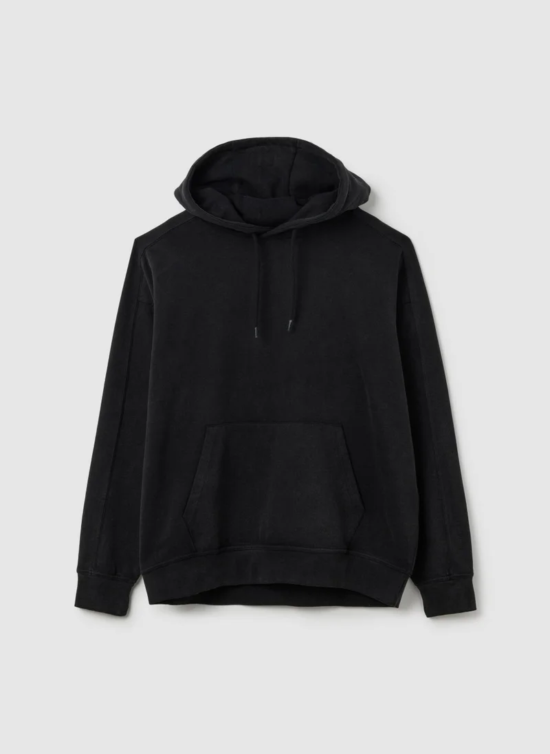 OVS Oversized Black Cotton Blend Sweatshirt